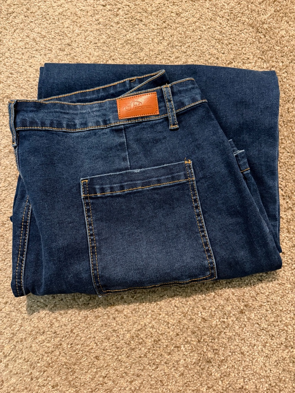 Sidefeel Women's Dark Blue Jeans Wide Leg